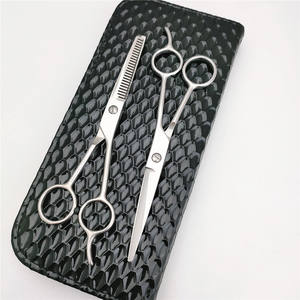 Ciseaux à cheveux à tête plate en acier inoxydable, 6 pouces, ciseaux à effiler à long manche, outils de barbier professionnels pour la coupe et le coiffage - Product Image 1