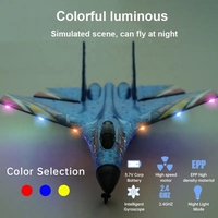 AiJH EPP Su 27 Rc modelo de avión Rc avión principiante planeador de espuma con giroscopio luces nocturnas Jet Fighter Avión de Control remoto