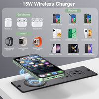 Multiprise de bureau encastrable avec ports USB Type-C et USB-A, prise de courant 110V