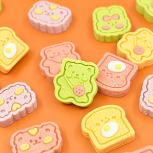 Encantadores dijes de dibujos animados de oso y conejo, con forma de galletas coloridas, cabujones de resina de base plana, para decoración DIY hecha a mano con pegamento cremoso para horquillas. - Product Image 6
