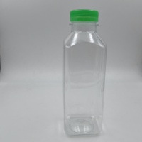 Bouteille de boisson de jus en plastique PET jetable en gros bouteille d'eau en plastique transparente vide mince avec couvercle bouteille de boisson
