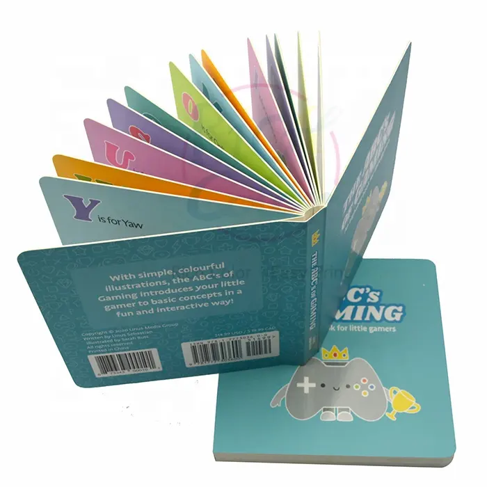 Cetakan buku papan kardus anak-anak warna-warni cetak kustom ramah lingkungan kualitas tinggi sesuai permintaan