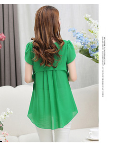 Camiseta Básica Informal Holgada de Gasa con Cuello Redondo y Manga Corta, Color Sólido, Estilo Coreano, para Mujer, Tallas Grandes M-<span class=keywords><strong>5XL</strong></span>, Nueva Moda - Product Image 6