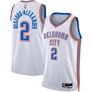 Maillot de basket-ball blanc pour jeunes Oklahoma City Thunder Shai Gilgeous-Alexander, édition Association 2, vêtements de basket-ball pour garçons - Product Image 1
