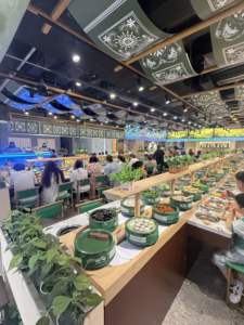 Smart Food Deliver Rotary <span class=keywords><strong>Sushi</strong></span> y Rotary Small Hot Pot Restaurant Sistema de cinta transportadora - Product Image 2