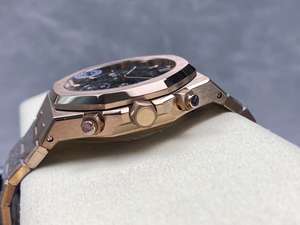 Mecánico de alta calidad a prueba de agua 41mm APS fábrica Cal 4401 movimiento 26240 multifunción Chrono reloj de oro rosa verde - Product Image 4