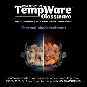 Conteneur en verre Ninja 4-QT CleanCrisp avec couvercle de rangement, compatible lave-vaisselle et congélateur, système de cuisson thermique compatible micro-ondes - Product Image 5