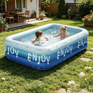 Piscina Inflable Independiente de 1.5m-3m para Bebés y Niños, Glaciar, Paraíso Secreto, Piscina Grande y Resistente para Interiores y Exteriores - Product Image 1
