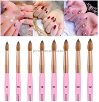 Kolinsky #10 de Asian Nail Supply Pinceau acrylique avec manche en bois rose Vente en gros d'usine par Asian Nail Supply
