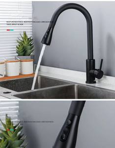 صنبور حديث قابل للسحب والرش <span class=keywords><strong>304</strong></span>، حنفية لحوض المطبخ من الفولاذ المقاوم للصدأ، حنفية مطبخ بسحب الماء الساخن والبارد بسعر الجملة من المصنع - Product Image 6