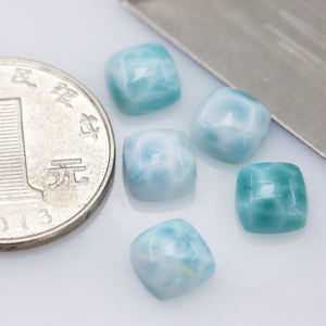 <span class=keywords><strong>Larimar</strong></span> naturale <span class=keywords><strong>pietra</strong></span> sciolta-quadrato/paffuto quadrato 8x8mm Cabochon, colore brillante e chiaro modello di tartaruga - Product Image 4