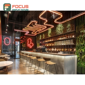 Minimal Cafe Service Counter Black <b>Walnut</b> Finish Coffee Bean Display Area Storefront Service Counter - Product Image 4