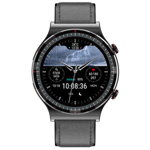 Montre connectée ECG de qualité médicale transfrontalière avec bracelet en cuir véritable de 10 mm d'épaisseur, capteur intelligent étanche pour hommes - Product Image 4