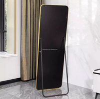 Miroir de corps rectangulaire long en or, miroir sur pied pour chambre à coucher, miroir pas cher, cadre en alliage d'aluminium, miroirs de toilette