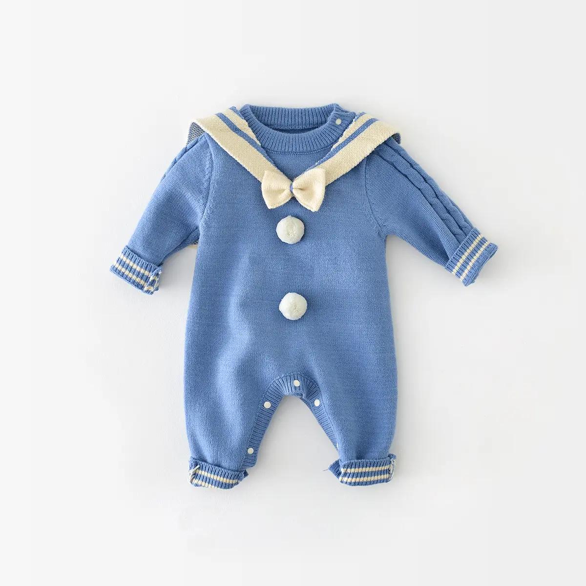 शरद ऋतु शिशु बुनाई लंबी आस्तीन स्वेटर नवजात नवजात शिशु नीरी लैपल बेबी लड़का