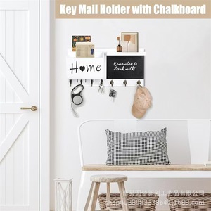 Cross-border wooden bookshelf, living room entryway key and coat <b>rack</b>, simple wooden wall <b>shelf</b> - Product Image 3