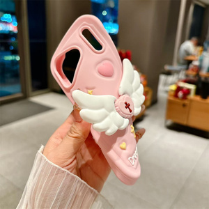 Cute Angel wings holder Silicone Phone case for <b>iPhone</b> 17 16 15 14 13 Pro Max Cross Rubber <b>stand</b> Foldable Bracket back Cover new - Product Image 6