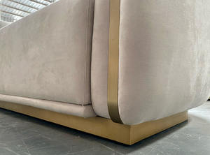 Oturma odası mobilya bej kanepe yatak kanepe kumaş kanepe ile Metal taban arkalığı 5 yastıklar - Product Image 6