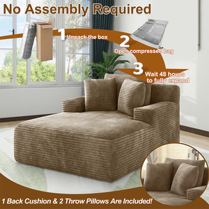 Sofá Comprimido Estilo Nórdico de 2 Plazas, Sofá en Caja Empacado al Vacío, Tela con Esponja Completa, Ideal para Apartamentos, Directo de Fábrica - Product Image 5