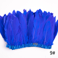 Teint diverses couleurs blanc/bleu/violet/rouge plumes d'oie garniture frange 15-20cm plumes de carnaval coupe d'oie