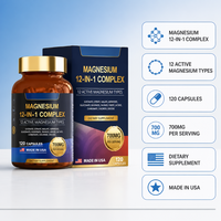 Capsule de complexe de magnésium 12-en-1 – Complément nutritionnel minéral quotidien pour adultes – Fournisseur d'usine – Marque privée – OEM ODM – Vente en gros