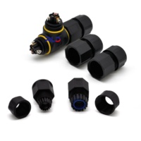 Connecteur extérieur IP68 3 broches 3 voies T distributeur borne vis fil led connecteur étanche circulaire