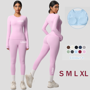 Vêtements de sport confortables sans couture, personnalisables avec logo, vente en gros, tenue de yoga respirante pour femmes, tailles plus grandes - Product Image 6