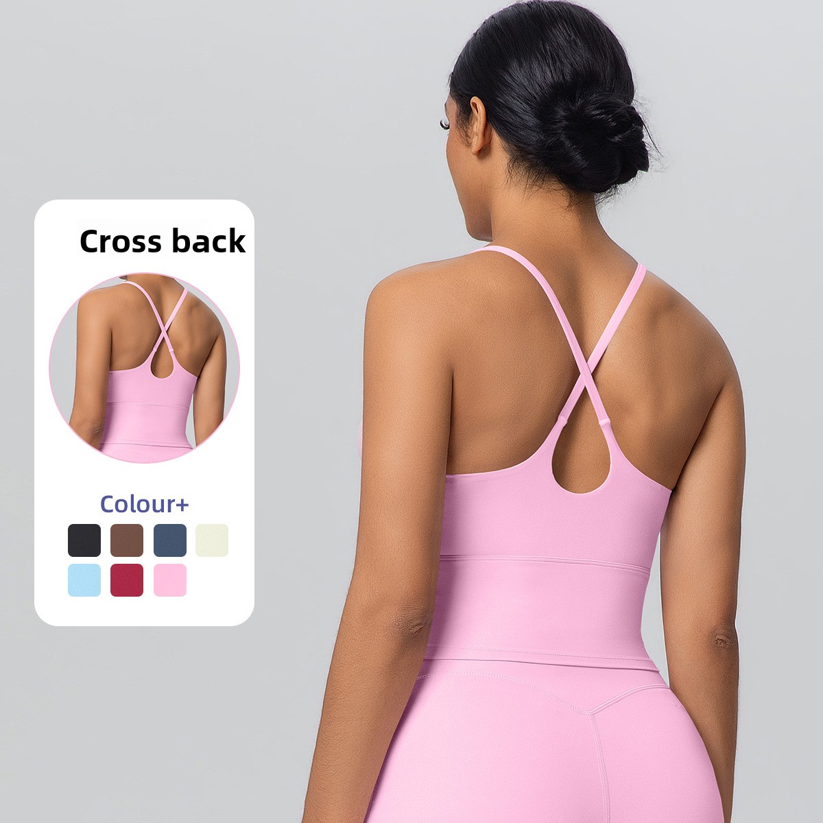 New Cross Beauty Back High Support Crisscross Straps Quick-Drying Spandex/Nylon Yoga Bra Sports Top Outerwear Casual Running