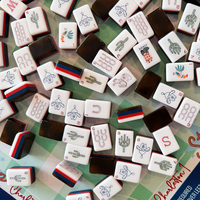 Desain Koboi Barat Vintage 160pcs Set Mahjong Akrilik Amerika Motif Kaktus dan Tapal Kuda Hadiah Premium untuk Pecinta Permainan Mahjong