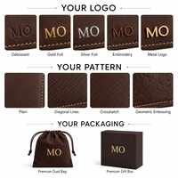 Dompet Kartu Kulit Premium Coklat Vintage Langsung dari Pabrik Dengan Logo Emas Jahitan Klasik OEM ODM Kemasan Kustom Hadiah Bisnis