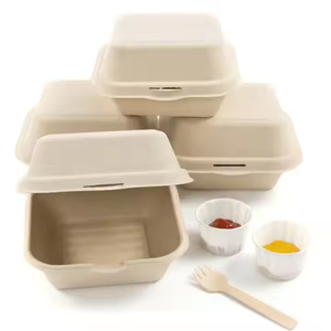 Boîte de hamburger en papier jetable écologique personnalisée conteneur de hamburger à emporter de qualité alimentaire emballage en plastique hamburgers alimentaires CN - Product Image 2