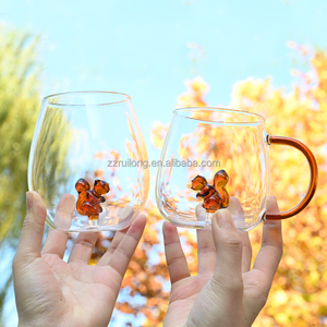 도매 맞춤 빈티지 3D 동물이 들어간 귀여운 컵 유리 머그잔 애완동물 포함 - Product Image 6