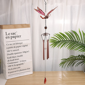 <span class=keywords><strong>Carillon</strong></span> éolien créatif en métal coloré en forme de libellule avec accents de gouttes de cristal, support mural <span class=keywords><strong>tubulaire</strong></span> doré antirouille pour jardin - Product Image 2
