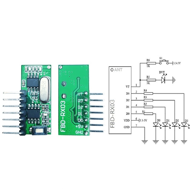 433mhz rf tx/rx data transmitter receiver module Wireless transmission kit 100m long range rf module Remote receiver