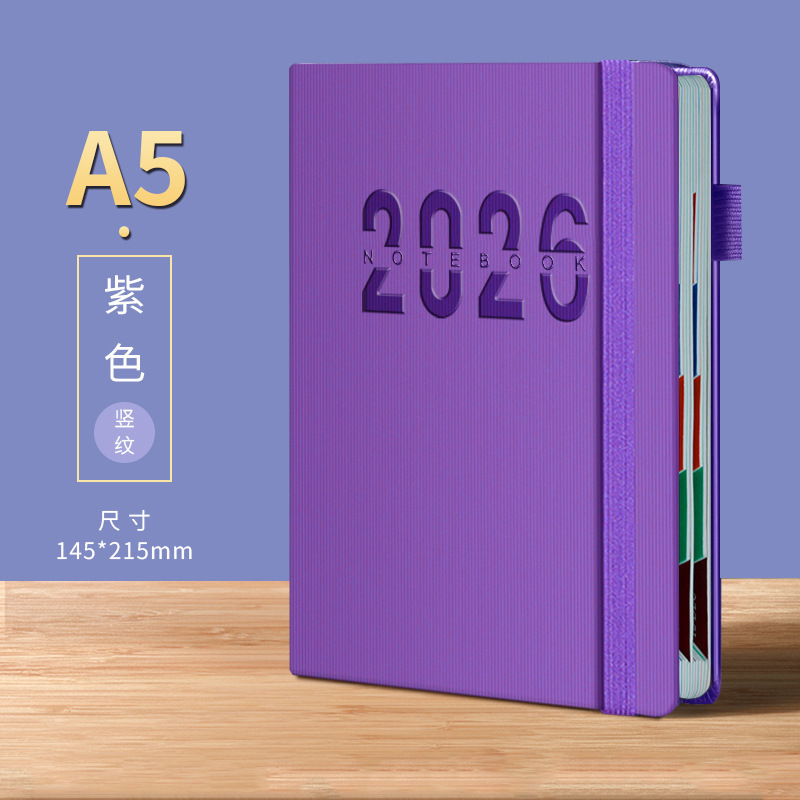 Nuova versione 2026 - A5 - Viola - Righe Verticali