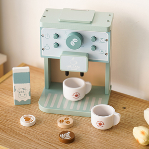 Montessori Toddler gỗ chơi nhà bếp phụ kiện máy pha cà phê đồ chơi trẻ em bằng Gỗ Nhà Bếp cà phê Maker đồ chơi playsets - Product Image 5
