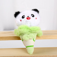 Porte-clés en peluche panda dessin animé mignon en gros, pendentif créatif, petit pendentif, porte-clés en peluche animal exquis