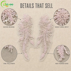Handmade Luxury Sequin Flower Lace Patch Three-dimensional Beaded Embroidery Patch for Clothing and Decorative Accessories - Product Image 1