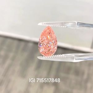 メモリーライトラボグロウンダイヤモンド 5-12カラット IGI認定 エクセレントカット ペアシェイプ ファンシービビッドピンク 合成ダイヤモンド 中国製 高級 - Product Image 2