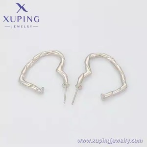 เครื่องประดับ X000771875ต่างหูรูปหัวใจต่างหูเส้นใยทองคำขาวชุบต่างหูแฟชั่น - Product Image 3