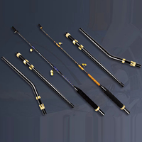 Ukuran 2 #   4 #   Gagang Komponen Joran Pancing Big Game Aluminium Hitam Lurus dan Bengkok untuk Memancing Trolling di Kapal