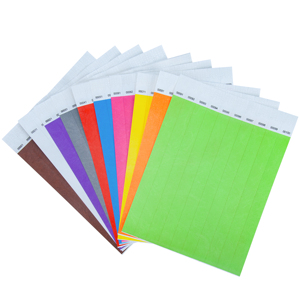 Customizable Consecutive Numbers Mixed Colorful Tyvek Paper Sticker Wristbands Waterproof Solid Color Wrist Straps for Events