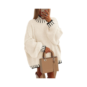 Women's Casual Winter Oversized Pullover Sweaters Long Sleeve Mock Neck Chunky Knit <strong>Slouchy</strong> Solid <strong>Jumper</strong> Tops - Product Image 2