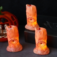 Bougie LED en forme d'œil sanglant, bougie sans flamme, effet œil brillant, pour centre de table d'Halloween, décoration de fête d'ambiance hantée