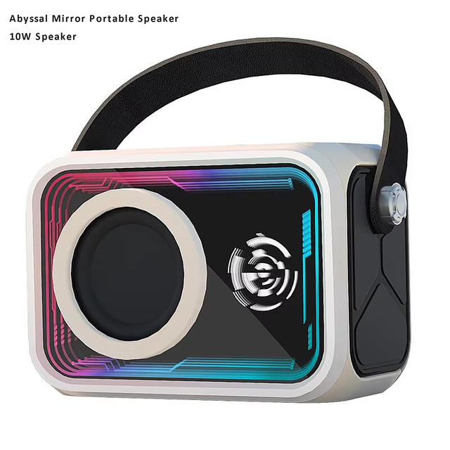 Cyberpunk Abyssal Mirror RGB Light TWS 10W 360° Sound TF Card AUX Playback Bluetooths Speaker