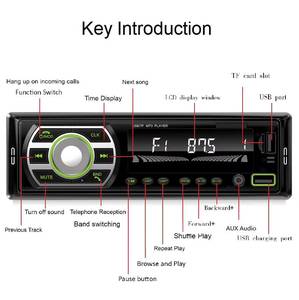 เครื่องเสียงติดรถยนต์สเตอริโอ MP3 สีสันสดใส พร้อมพอร์ต USB 2 ช่อง เครื่องส่งสัญญาณ FM BT5.0 สำหรับเครื่องเล่นพร้อมเสียงแบบไม่สูญเสียคุณภาพ และที่ชาร์จในรถยนต์ - Product Image 4