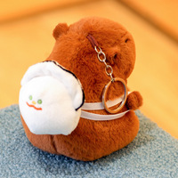 Sac à dos en forme de hamburger personnalisé en usine porte-clés ours en peluche animal porte-clés en peluche mignon personnalisé