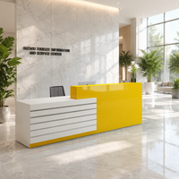 Bureau de réception moderne de luxe en bois blanc pour salon, salle de sport, banque, hôtel – Design unique