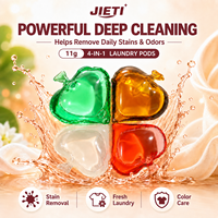 Échantillon Gratuit : Capsules de Lessive JIETI 11g x 40pcs en Forme de Pêche, 4-en-1, Détergent en Capsules, OEM ODM, Marque Privée, Vente Directe Usine