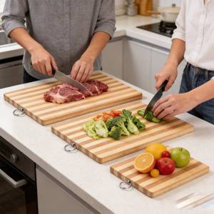 Tabla de Cortar de Madera para Cocina, 3 Piezas (Pequeña, Mediana y Grande), para Frutas y Verduras, Tabla de Bambú para Picar - Product Image 1